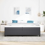 vidaXL Cadre de lit Gris foncé 200 x 200 cm Tissu en velours côtelé