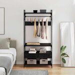 vidaXL Armoire Chêne noir 89 x 39 x 184.5 cm Bois d'ingénierie