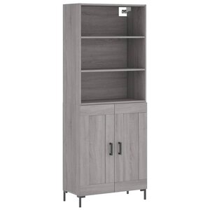 vidaXL Buffet haut Sonoma gris 69 5x34x180 cm Bois d'ingénierie