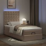 VidaXL Cadre de lit ottoman et matelas cappuccino 90x200 cm similicuir