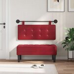 vidaXL Tête de lit suspendue Avec lumière LED Bordeaux Simili cuir