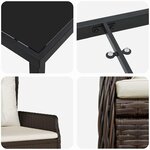 vidaXL Ensemble de salle à manger pour jardin 7 Pièces Marron polyrotin