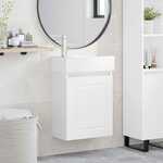 vidaXL Meuble de salle de bain avec robinet Blanc 45 5 x 22 5 x 84 cm