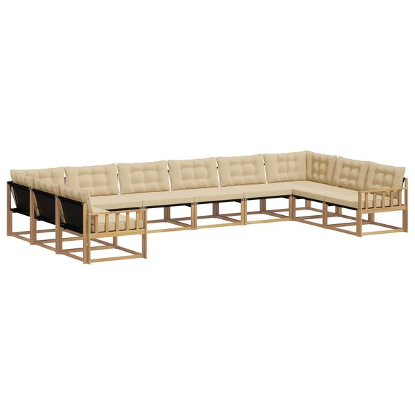 vidaXL Ensemble de canapés d'extérieur 10 pc Blanc et Beige