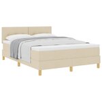 vidaXL Lit à ressorts avec coussin Crème 140 x 190 cm tissu
