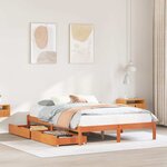 vidaXL Cadre de lit sans matelas cire marron 150x200cm bois pin massif