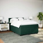 vidaXL Sommier à lattes de lit et matelas Vert foncé 140x200cm Velours