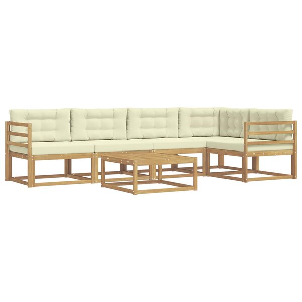 vidaXL Ensemble de canapés d'extérieur 6 Pièces Blanc et crème