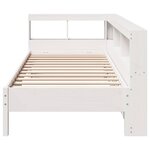 vidaXL Lit bibliothèque sans matelas blanc 90x200cm bois de pin massif