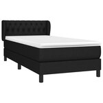 vidaXL Sommier à lattes de lit avec matelas Noir 90x200 cm Tissu