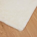 vidaXL Tapis en Fourrure Synthétique de Lapin Blanc 120 x 120 cm