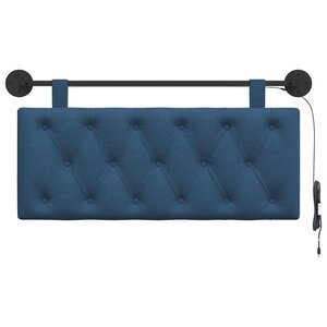 vidaXL Tête de lit suspendue Avec lumière LED Bleu Tissu