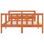 vidaXL Cadre de lit et tête de lit cire marron 150x200 cm bois de pin
