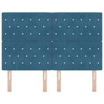 vidaXL Tête de Lit LED Argyle Bleu foncé 144 cm Velours