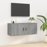 vidaXL Meuble TV mural Sonoma gris 100x34 5x40 cm