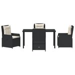 vidaXL Ensemble de salle à manger de jardin 5 pièces noir poly rattan