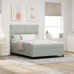 Lit à ressorts vidaXL avec matelas Gris clair 140x200 cm Velours