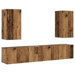 vidaXL Meubles TV muraux 4 Pièces vieux bois bois d'ingénierie