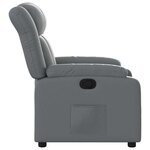 vidaXL Fauteuil inclinable Gris Similicuir