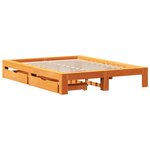 vidaXL Cadre de lit sans matelas cire marron 160x200cm bois pin massif