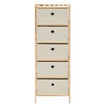 vidaXL Étagères de rangement avec 5 paniers en tissu 2 Pièces beige cèdre