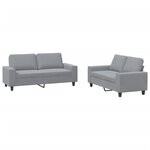 vidaXL Ensemble de canapés 2 Pièces gris clair tissu
