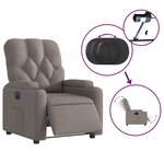 vidaXL Fauteuil inclinable électrique Taupe Tissu