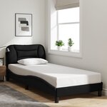 vidaXL Cadre de lit avec LED sans matelas Hvar noir 90x190 cm tissu