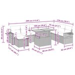 vidaXL Salon de jardin avec coussins 9 Pièces beige résine tressée acacia