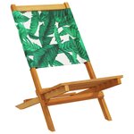 vidaXL Chaises de jardin pliantes lot de 4 vert tissu et bois massif