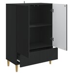 vidaXL Buffet avec tiroir Noir 66 x 34 5 x 95 cm Bois d'ingénierie
