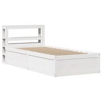 vidaXL Cadre de lit avec tête de lit blanc 90x190cm bois de pin massif