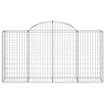 vidaXL Paniers à gabions arqués 15 Pièces 200x50x100/120 cm fer galvanisé