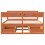 vidaXL Cadre de lit sans matelas cire marron 140x190cm bois pin massif