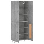 vidaXL Buffet haut Gris béton 69 5x34x180 cm Bois d'ingénierie