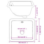 vidaXL Évier salle de bain blanc 30 5x27x14 cm rectangulaire céramique