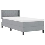vidaXL Lit Box Spring avec matelas gris clair  90 x 200 cm  en tissu