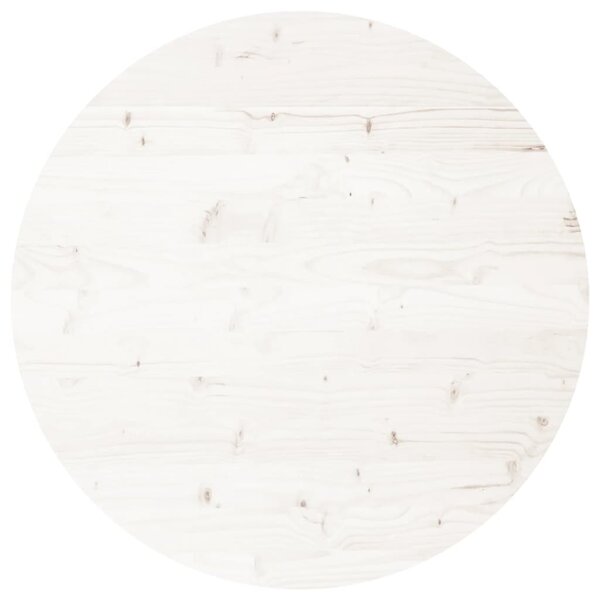 vidaXL Dessus de table rond blanc Ø70x3 cm bois de pin massif