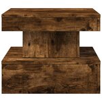 vidaXL Table basse avec lumières LED chêne fumé 50x50x40 cm