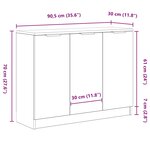 Buffet vidaXL Noir Chêne 90 5x30x70 cm Bois d'ingénierie