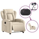 vidaXL Fauteuil inclinable électrique Crème Tissu