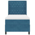 vidaXL Lit à ressorts avec matelas Bleu 90 x 200 cm Velours