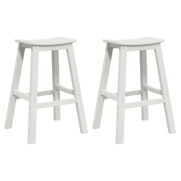 vidaXL Tabourets de Bar 2 Pièces Blanc HDPE