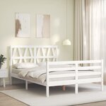 vidaXL Cadre de lit sans matelas blanc 120x200 cm bois massif
