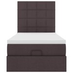 vidaXL Lit ottoman avec matelas marron foncé 90x200 cm tissu