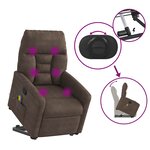 vidaXL Fauteuil inclinable de massage marron tissu microfibre