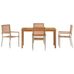 vidaXL Ensemble de salle à manger pour jardin 5 Pièces Beige Poly rotin