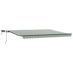 vidaXL Auvent Rétractable Vert et blanc 400 ×300 cm tissu