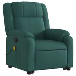 vidaXL Fauteuil inclinable de massage électrique Vert foncé Tissu