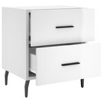vidaXL Tables de chevet 2 Pièces blanc brillant 40x35x47 5 cm